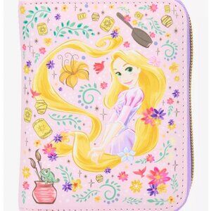 Loungefly Disney Tangled Wallet Rapunzel Pascal Art Doodles Floral Zip Around